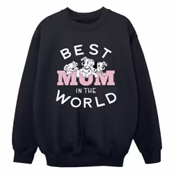 Disney - Sweat DALMATIANS BEST MUM IN THE WORLD - Garçon (Noir)