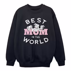 Disney - Sweat DALMATIANS BEST MUM IN THE WORLD - Fille (Noir)