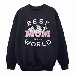 Disney - Sweat DALMATIANS BEST MUM IN THE WORLD - Fille (Noir)