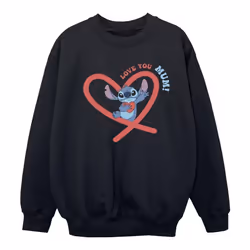 Disney - Sweat LOVE YOU MUM - Fille (Noir)