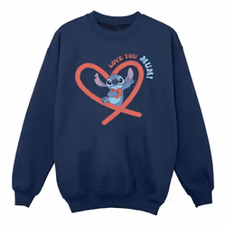 Disney - Sweat LOVE YOU MUM - Fille (Bleu marine)