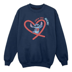 Disney - Sweat LOVE YOU MUM - Fille (Bleu marine)