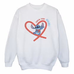 Disney - Sweat LOVE YOU MUM - Fille (Blanc)