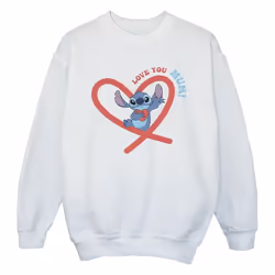 Disney - Sweat LOVE YOU MUM - Fille (Blanc)