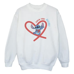 Disney - Sweat LOVE YOU MUM - Fille (Blanc)