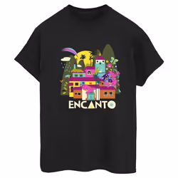 Disney - T-shirt ENCANTO MANY HOUSES - Femme (Noir)