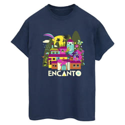 Disney - T-shirt ENCANTO MANY HOUSES - Femme (Bleu marine)