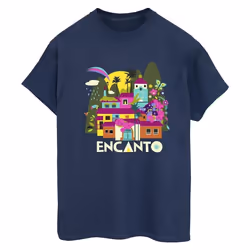 Disney - T-shirt ENCANTO MANY HOUSES - Femme (Bleu marine)