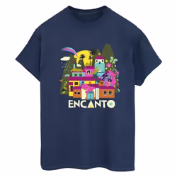Disney - T-shirt ENCANTO MANY HOUSES - Femme (Bleu marine)