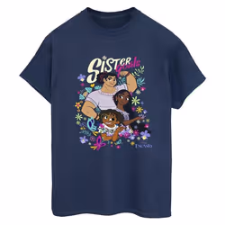 Disney - T-shirt ENCANTO SISTER GOALS - Femme (Bleu marine)
