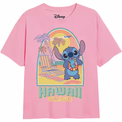 Lilo & Stitch - T-shirt SURF CLUB - Fille (Rose clair)