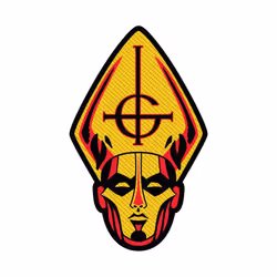 Ghost - Écusson PAPA HEAD - Taille unique (Jaune / Rouge)