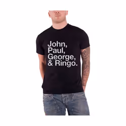 The Beatles - T-shirt JOHN PAUL GEORGE & RINGO - Adulte (Noir)