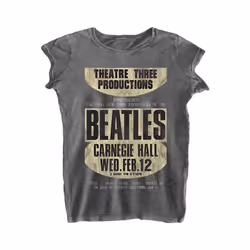 The Beatles - T-shirt CARNEGIE HALL - Femme (Gris charbon)