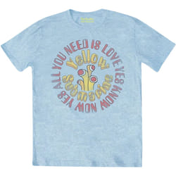 The Beatles - T-shirt YELLOW SUBMARINE ALL YOU NEED IS LOVE - Adulte (Bleu clair)