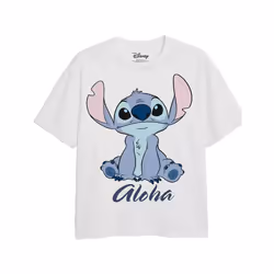 Lilo & Stitch - T-shirt ALOHA - Fille (Blanc)