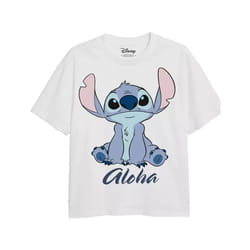 Lilo & Stitch - T-shirt ALOHA - Fille (Blanc)