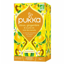 PUKKA Infusion Citron et Gingembre au Miel de Manuka - Boisson Chaude - Thé aux saveurs vives et réconfortantes - 20 Sachets
