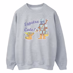 Star Wars - Sweat THE MANDALORIAN EGGSTRA CUTE - Homme (Gris chiné)