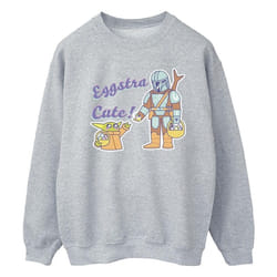 Star Wars - Sweat THE MANDALORIAN EGGSTRA CUTE - Homme (Gris chiné)