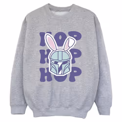 Star Wars - Sweat THE MANDALORIAN HOP INTO EASTER - Garçon (Gris chiné)