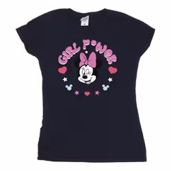 Disney - T-shirt GIRL POWER - Femme (Bleu marine)