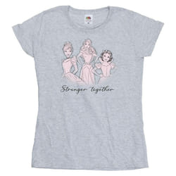 Disney - T-shirt PRINCESSES STRONGER TOGETHER - Femme (Gris chiné)