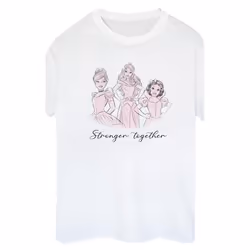 Disney - T-shirt PRINCESSES STRONGER TOGETHER - Femme (Blanc)