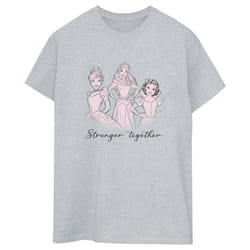 Disney - T-shirt PRINCESSES STRONGER TOGETHER - Femme (Gris chiné)