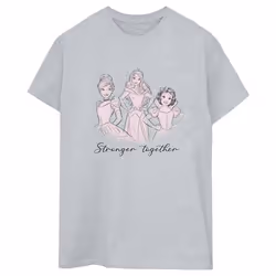 Disney - T-shirt PRINCESSES STRONGER TOGETHER - Femme (Gris chiné)