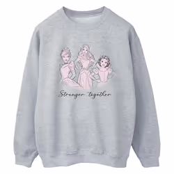 Disney - Sweat PRINCESSES STRONGER TOGETHER - Femme (Gris chiné)