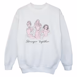 Disney - Sweat PRINCESSES STRONGER TOGETHER - Garçon (Blanc)