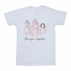 Disney - T-shirt PRINCESSES STRONGER TOGETHER - Fille (Blanc)