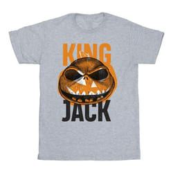 Disney - T-shirt THE NIGHTMARE BEFORE CHRISTMAS KING JACK - Homme (Gris chiné)