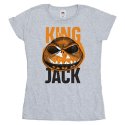 Disney - T-shirt THE NIGHTMARE BEFORE CHRISTMAS KING JACK - Femme (Gris chiné)