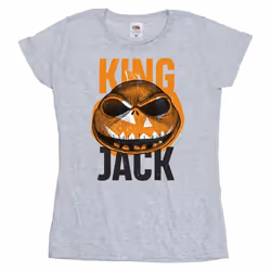 Disney - T-shirt THE NIGHTMARE BEFORE CHRISTMAS KING JACK - Femme (Gris chiné)
