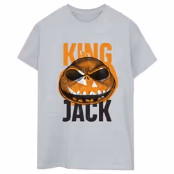 Disney - T-shirt THE NIGHTMARE BEFORE CHRISTMAS KING JACK - Femme (Gris chiné)