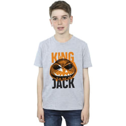 Disney - T-shirt THE NIGHTMARE BEFORE CHRISTMAS KING JACK - Garçon (Gris chiné)