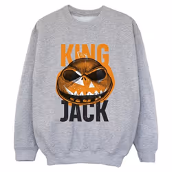 Disney - Sweat THE NIGHTMARE BEFORE CHRISTMAS KING JACK - Garçon (Gris chiné)
