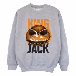 Disney - Sweat THE NIGHTMARE BEFORE CHRISTMAS KING JACK - Fille (Gris chiné)