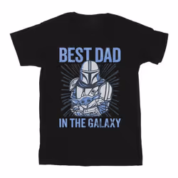 Star Wars - T-shirt MANDALORIAN BEST DAD GALAXY - Homme (Noir)