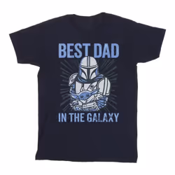Star Wars - T-shirt MANDALORIAN BEST DAD GALAXY - Homme (Bleu marine)