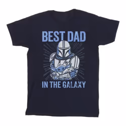Star Wars - T-shirt MANDALORIAN BEST DAD GALAXY - Homme (Bleu marine)