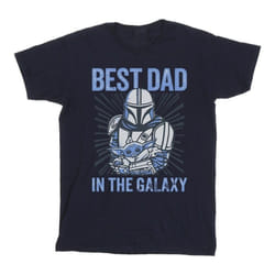Star Wars - T-shirt MANDALORIAN BEST DAD GALAXY - Homme (Bleu marine)