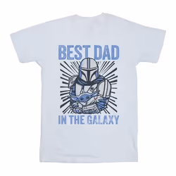 Star Wars - T-shirt MANDALORIAN BEST DAD GALAXY - Homme (Blanc)