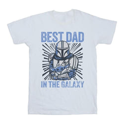 Star Wars - T-shirt MANDALORIAN BEST DAD GALAXY - Homme (Blanc)