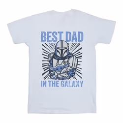 Star Wars - T-shirt MANDALORIAN BEST DAD GALAXY - Homme (Blanc)