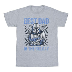 Star Wars - T-shirt MANDALORIAN BEST DAD GALAXY - Homme (Gris chiné)