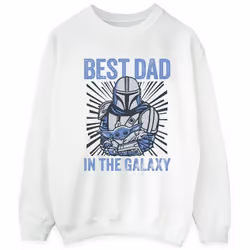 Star Wars - Sweat MANDALORIAN BEST DAD GALAXY - Homme (Blanc)