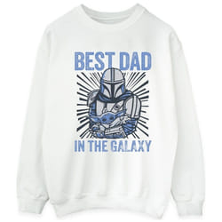 Star Wars - Sweat MANDALORIAN BEST DAD GALAXY - Homme (Blanc)